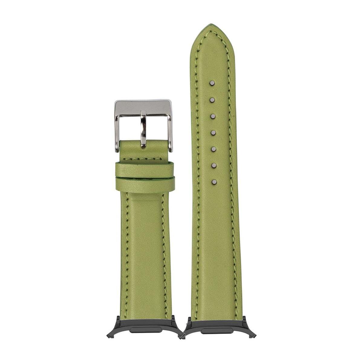 Padded Leather - Pistachio Green for the Galaxy Watch 8, 9 and Ultra with adapter fitted
