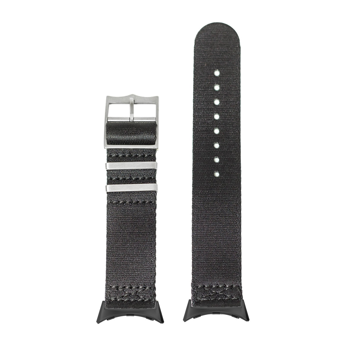 Ultra Militex - Black S-M Black with Google Pixel Spring Bar Adapters - Wear Any 20mm Strap! for Pixel Watch 1-5 41mm