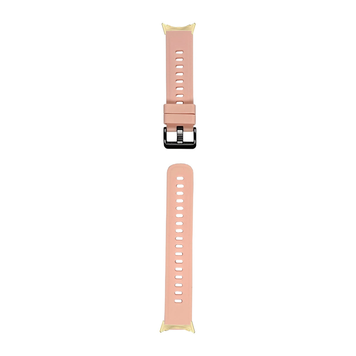 Flexi Silicone 3 Pink Gold with Black Hardware with Google Pixel Spring Bar Adapters - Wear Any 20mm Strap! for Pixel Watch 3-5 45mm