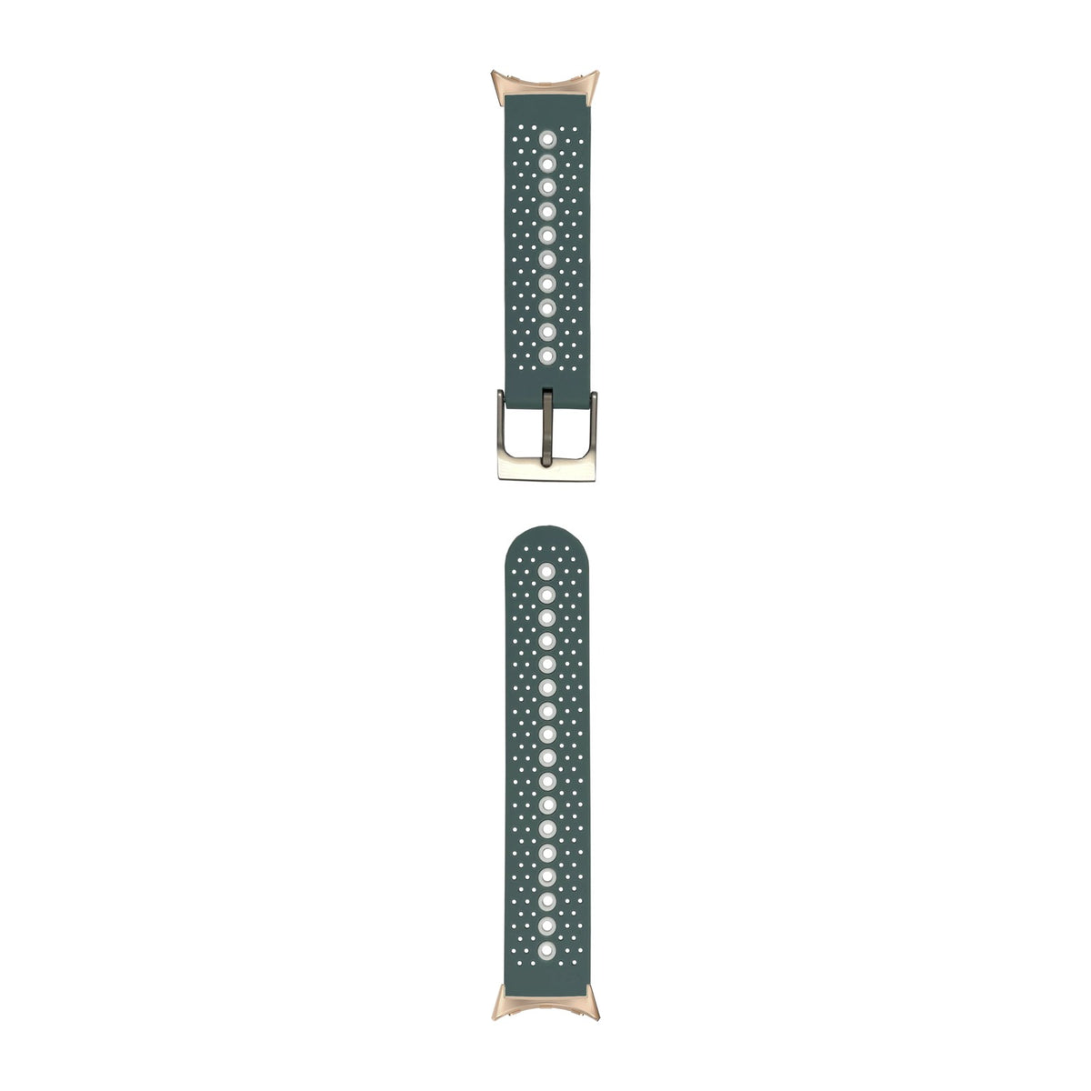 Flexi Sports Silicone 2 Sage Green Rose Gold with Google Pixel Spring Bar Adapters - Wear Any 20mm Strap! for Pixel Watch 1-5 41mm