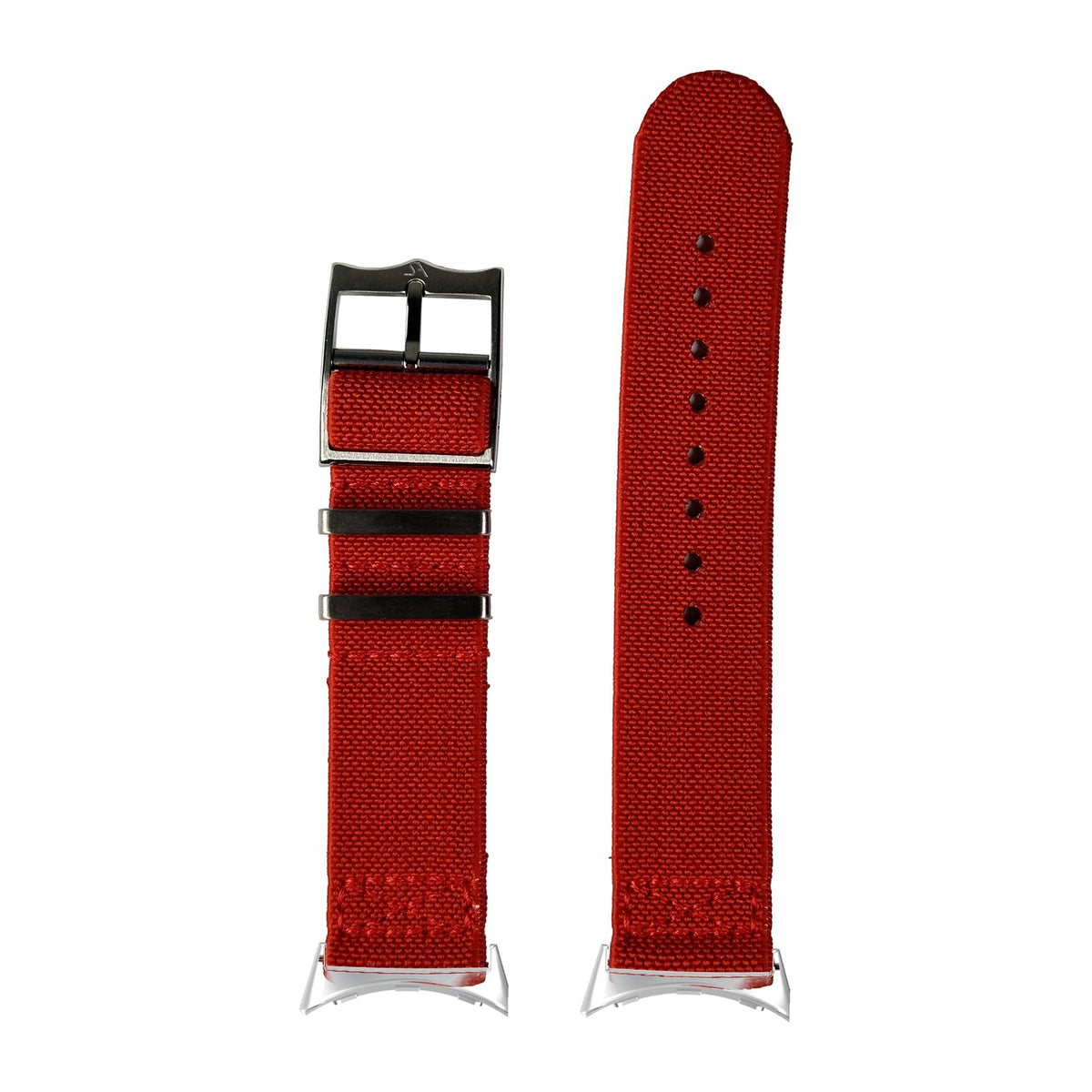 ElastoFlex - Red Silver with Google Pixel Spring Bar Adapters - Wear Any 20mm Strap! for Pixel Watch 3-5 45mm