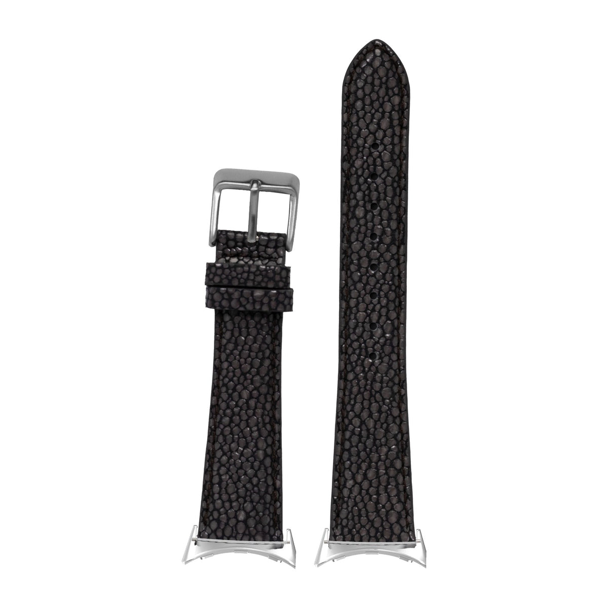 Faux Stingray - Grey / Black Silver with Google Pixel Spring Bar Adapters - Wear Any 20mm Strap! for Pixel Watch 1-5 41mm