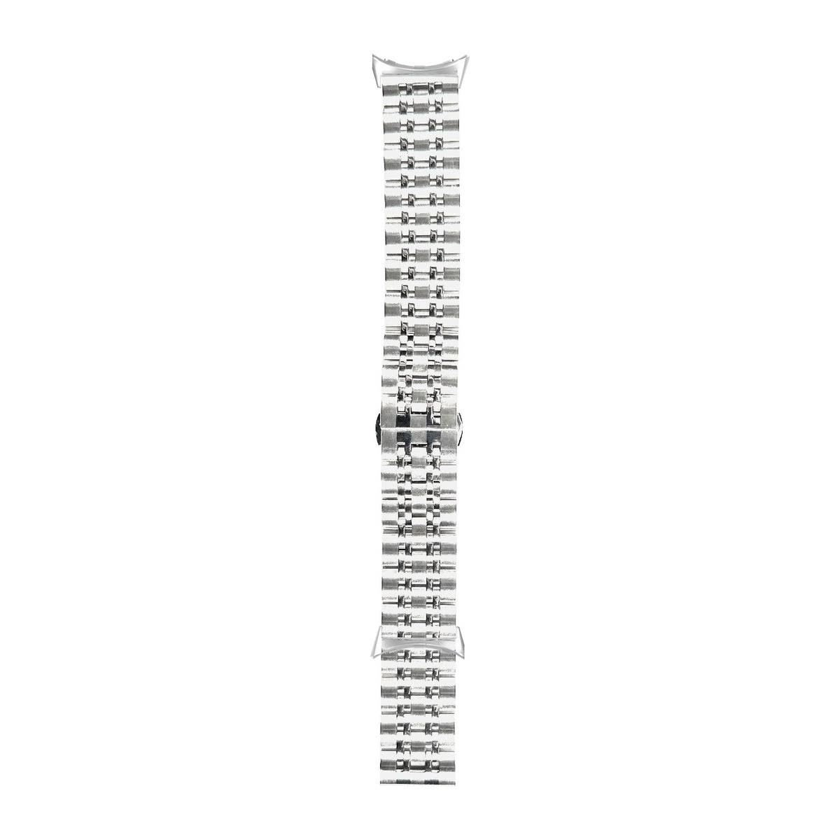 Steel Bracelet (Silver) - Deployment Clasp 2 Silver with Google Pixel Spring Bar Adapters - Wear Any 20mm Strap! for Pixel Watch 1-5 41mm