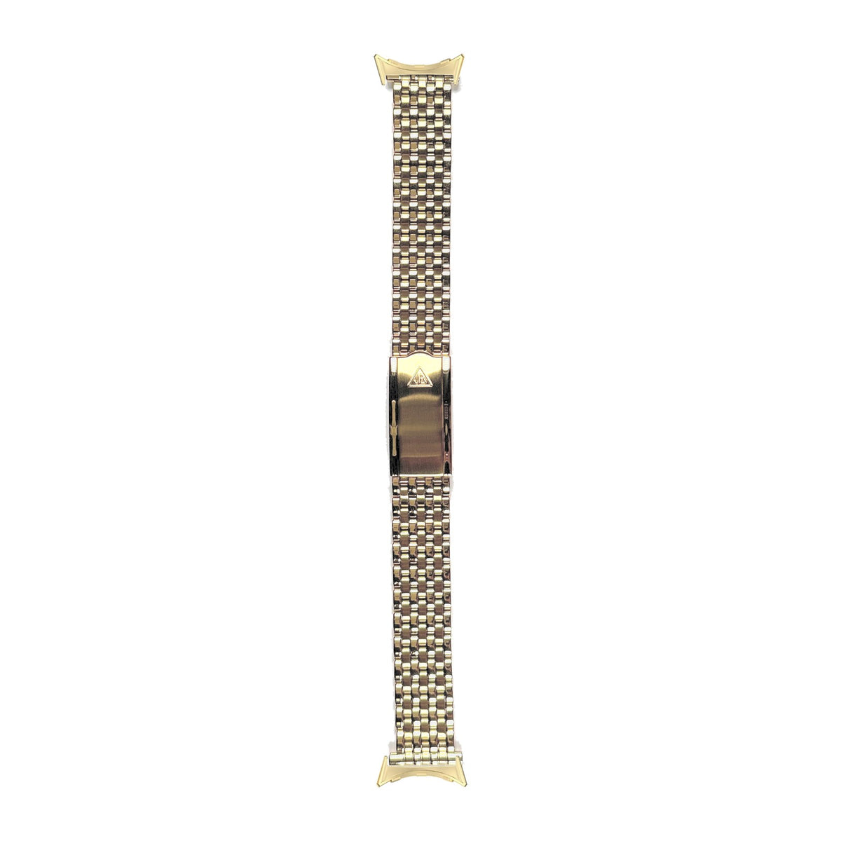 Gold Plated Forstner 7-Row Beads of Rice Watch Bracelet Gold with Google Pixel Spring Bar Adapters - Wear Any 20mm Strap! for Pixel Watch 3-5 45mm