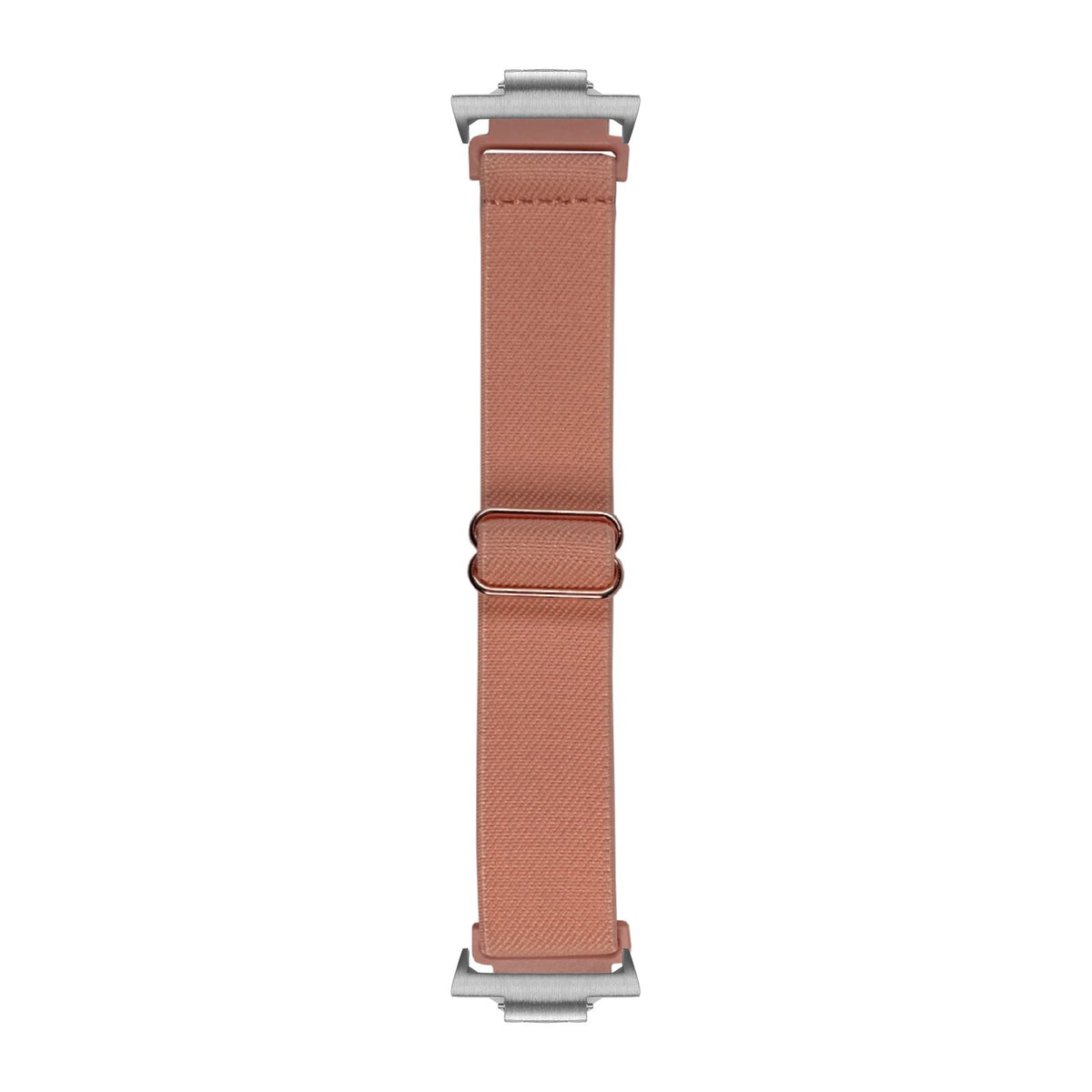 Weaved Elastic Loop Soft Pink Silver with Strap Adapter for Tissot PRX 40