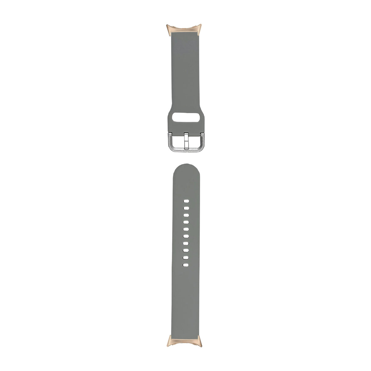 Flexi Silicone 6 Grey Rose Gold with Google Pixel Spring Bar Adapters - Wear Any 20mm Strap! for Pixel Watch 1-5 41mm
