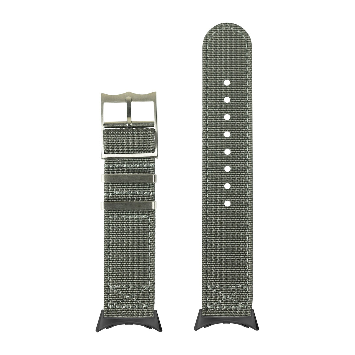 Alpha Militex - Grey Silver Black with Google Pixel Spring Bar Adapters - Wear Any 20mm Strap! for Pixel Watch 3-5 45mm