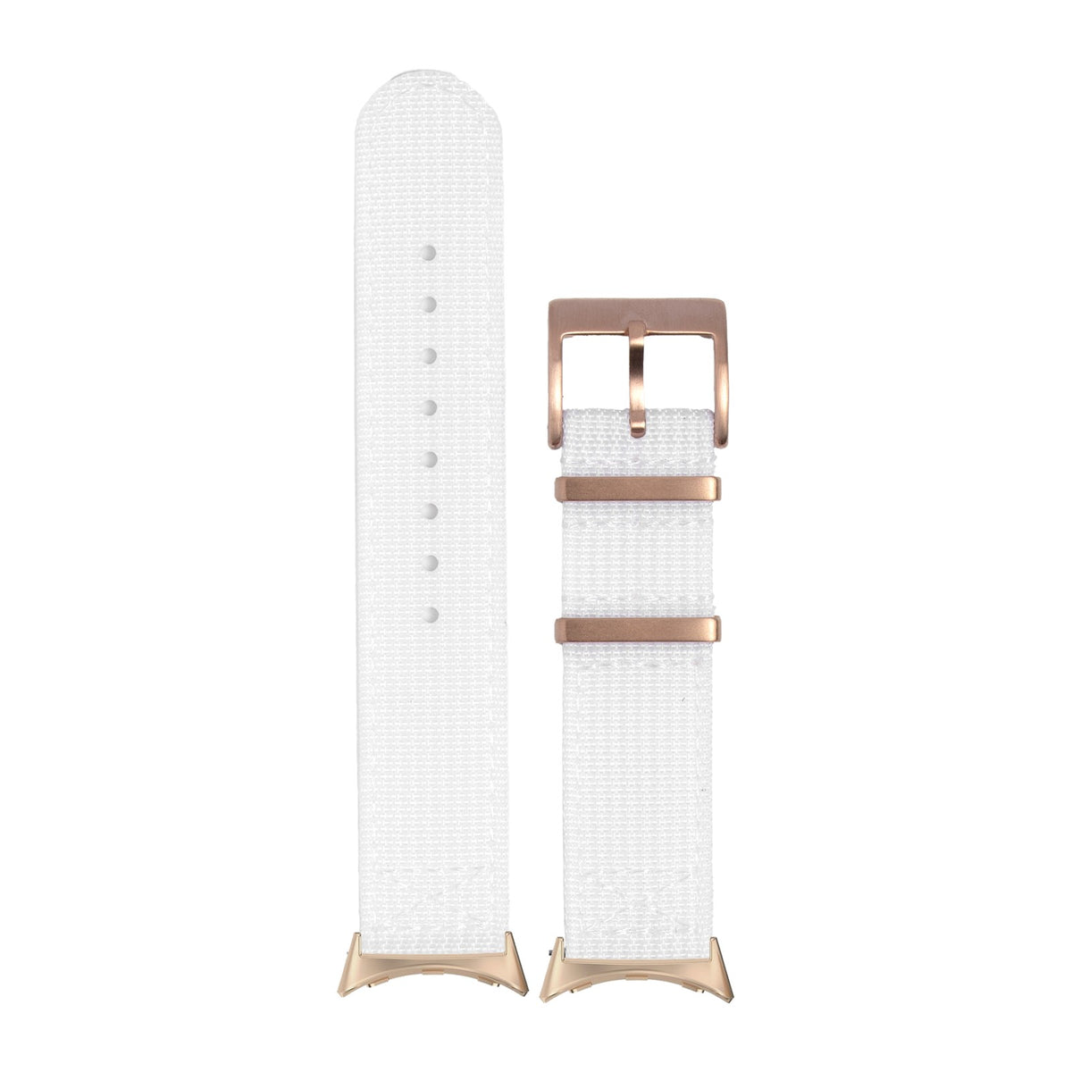 Alpha Militex - White Rose Gold Small/Medium Rose Gold with Google Pixel Spring Bar Adapters - Wear Any 20mm Strap! for Pixel Watch 1-5 41mm
