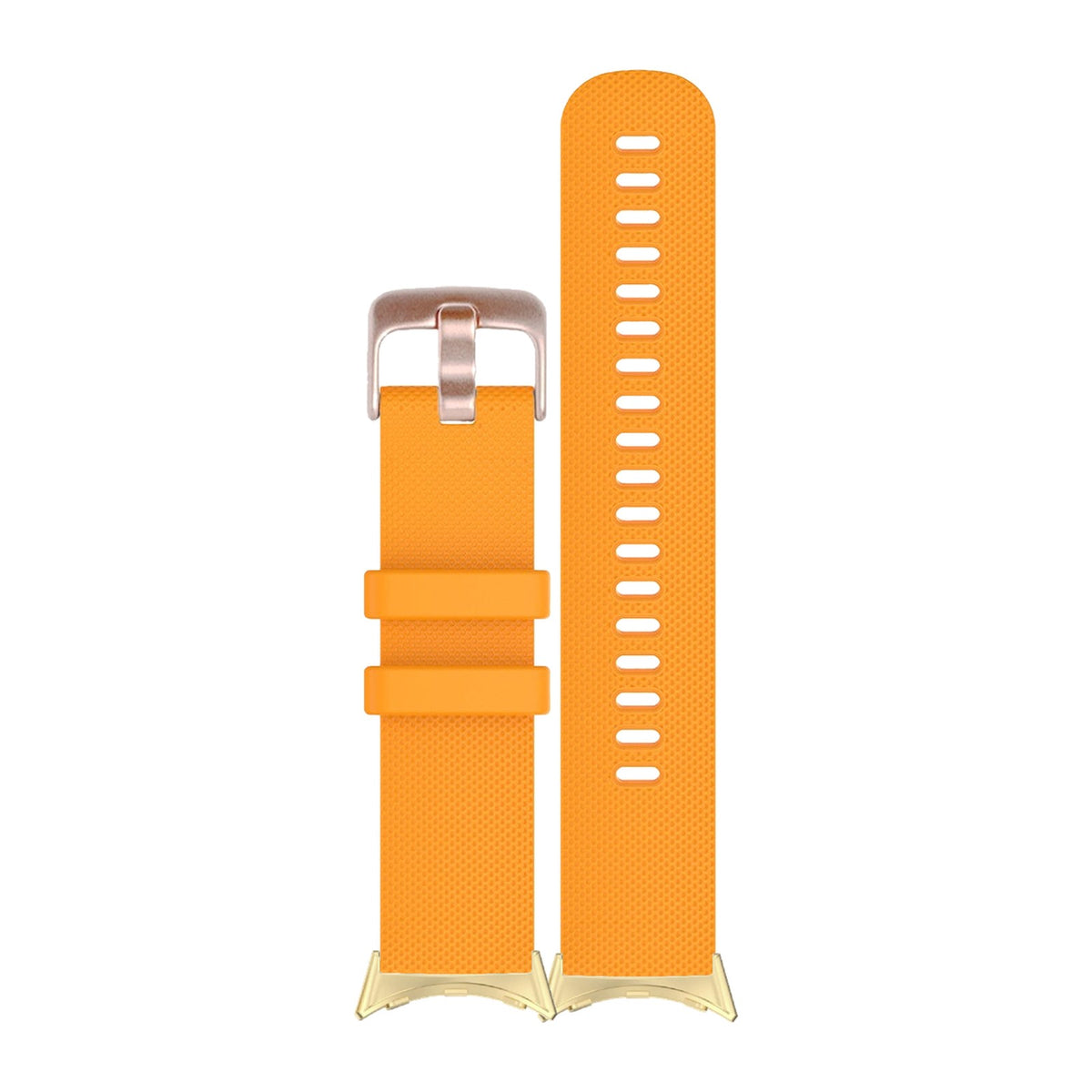Classic Silicone Orange Rose Gold Gold with Google Pixel Spring Bar Adapters - Wear Any 20mm Strap! for Pixel Watch 1-5 41mm