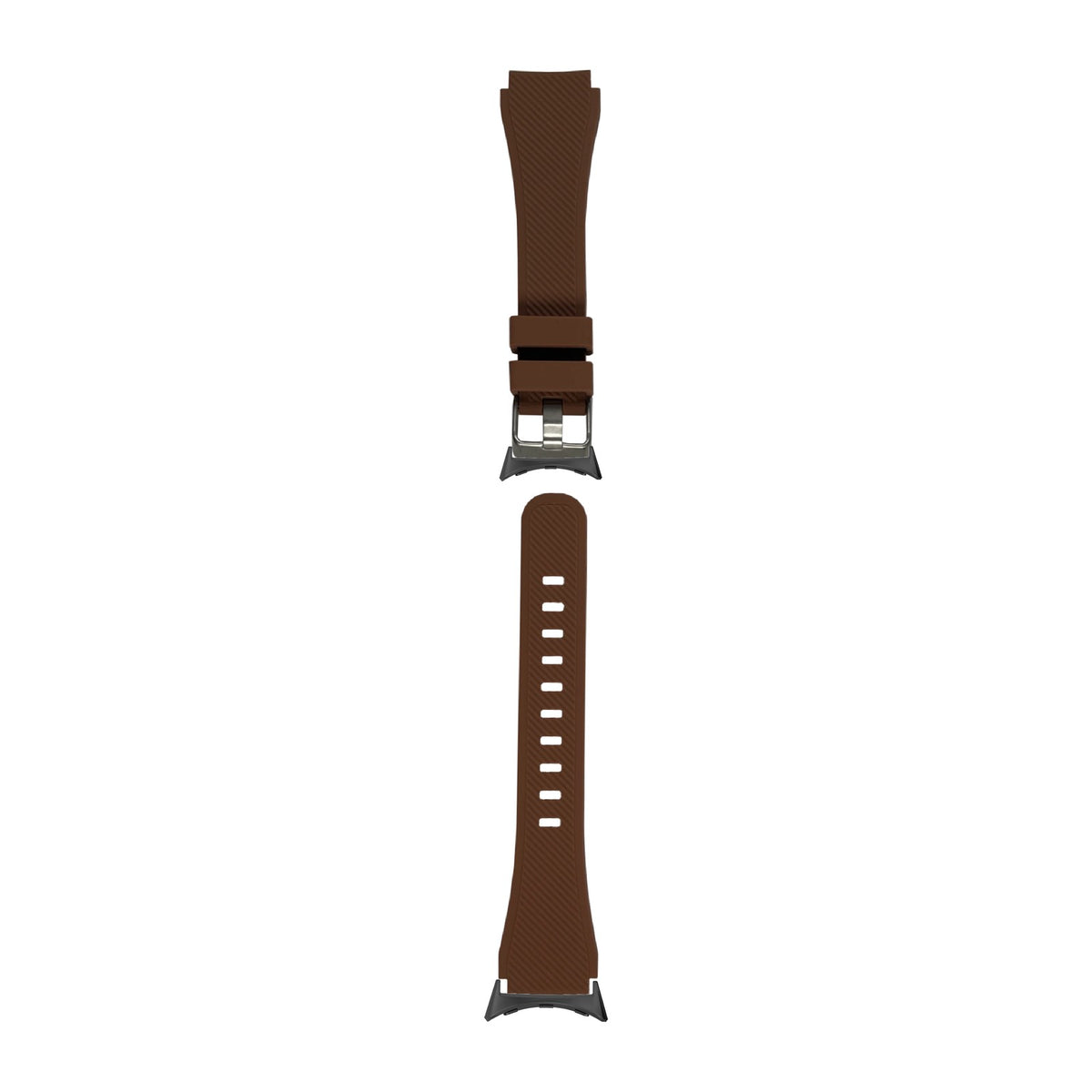 Flexi Silicone Coffee Brown Black with Google Pixel Spring Bar Adapters - Wear Any 20mm Strap! for Pixel Watch 3-5 45mm