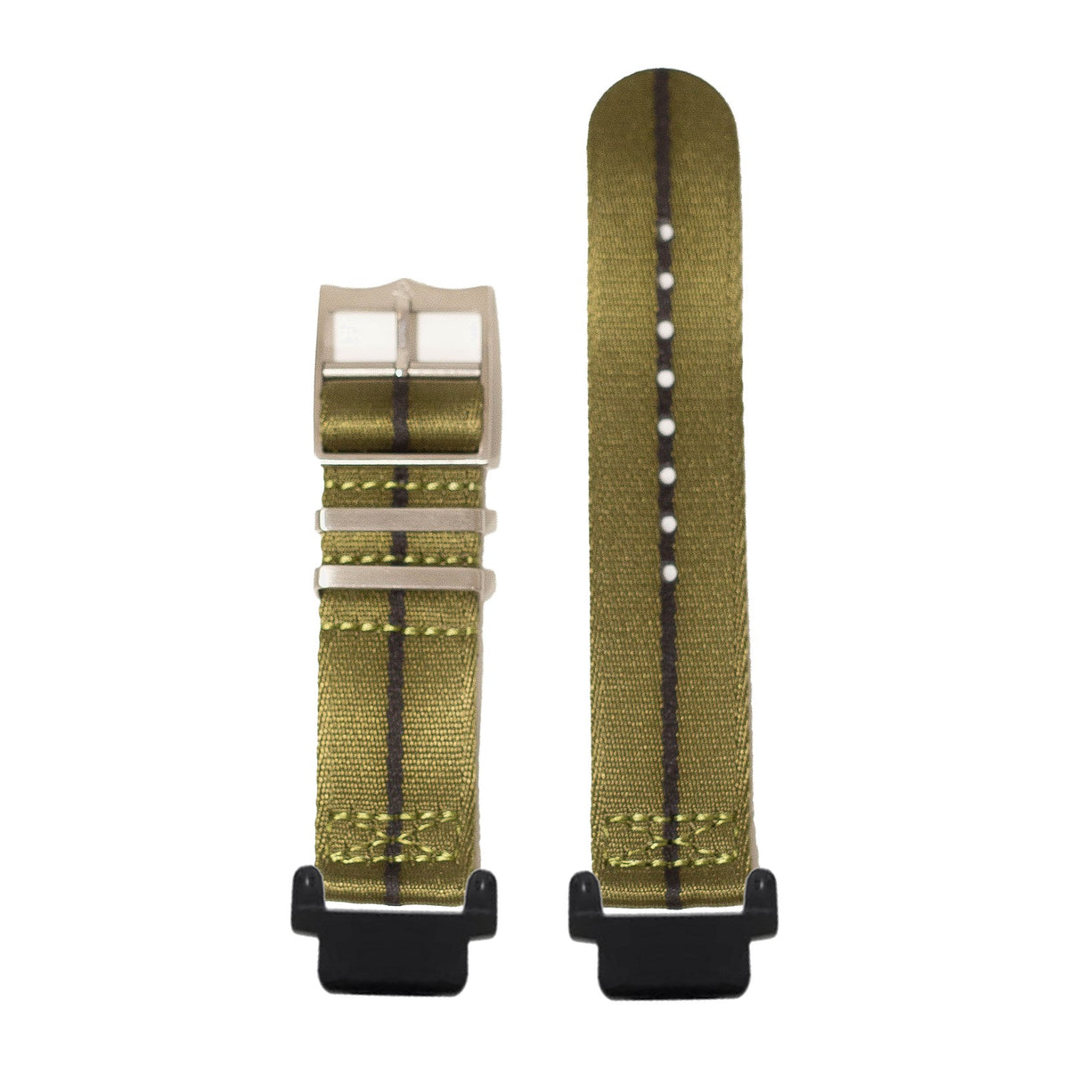 Ultra Militex - Army Green / Black Stripe Black with Garmin Forerunner 220/ 230/ 235/ 620/ 630/ 735XT Strap Adapters for Garmin Forerunner 220/ 230/ 235/ 620/ 630/ 735XT