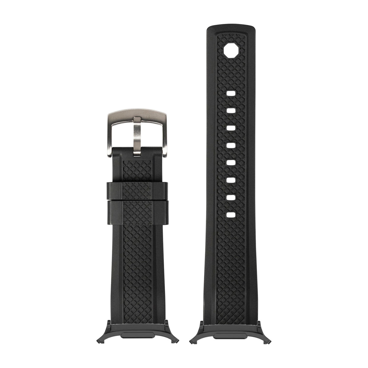 GridLock FKM Rubber - Black for the Galaxy Watch 8, 9 and Ultra with adapter fitted