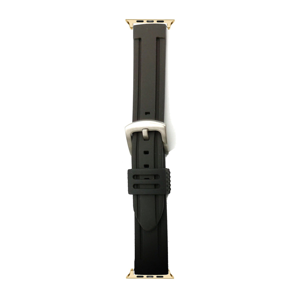 Navigator Silicone Strap Gold with Connecters - Spring Bar Type for Apple Watch