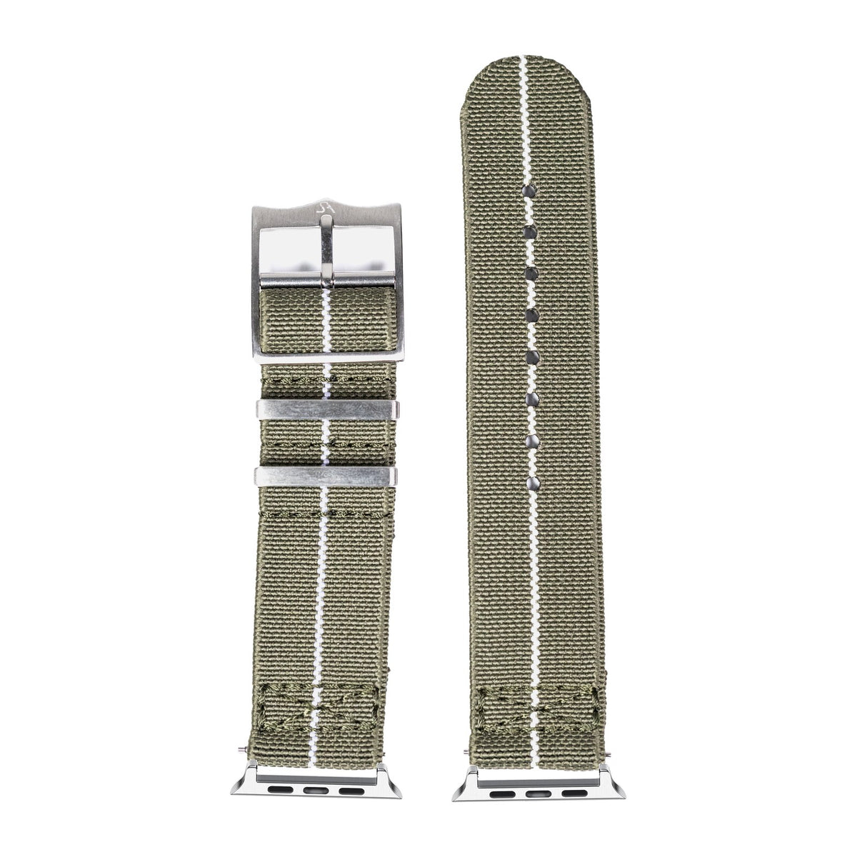 ElastoFlex - Army Green/White Starlight with Connecters - Spring Bar Type for Apple Watch