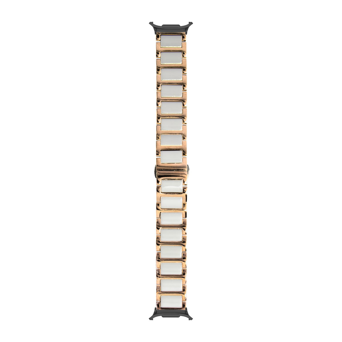 Ceramic Bracelet - Rose Gold Black with Strap Adapter for Galaxy Watch 8-9/Ultra