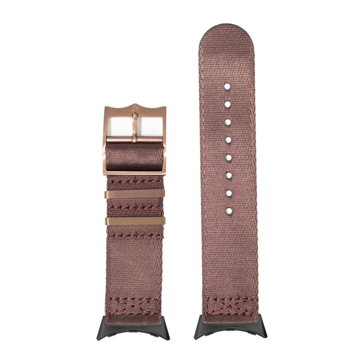 Ultra Militex - Coffee Brown Black with Google Pixel Spring Bar Adapters - Wear Any 20mm Strap! for Pixel Watch 3-5 45mm