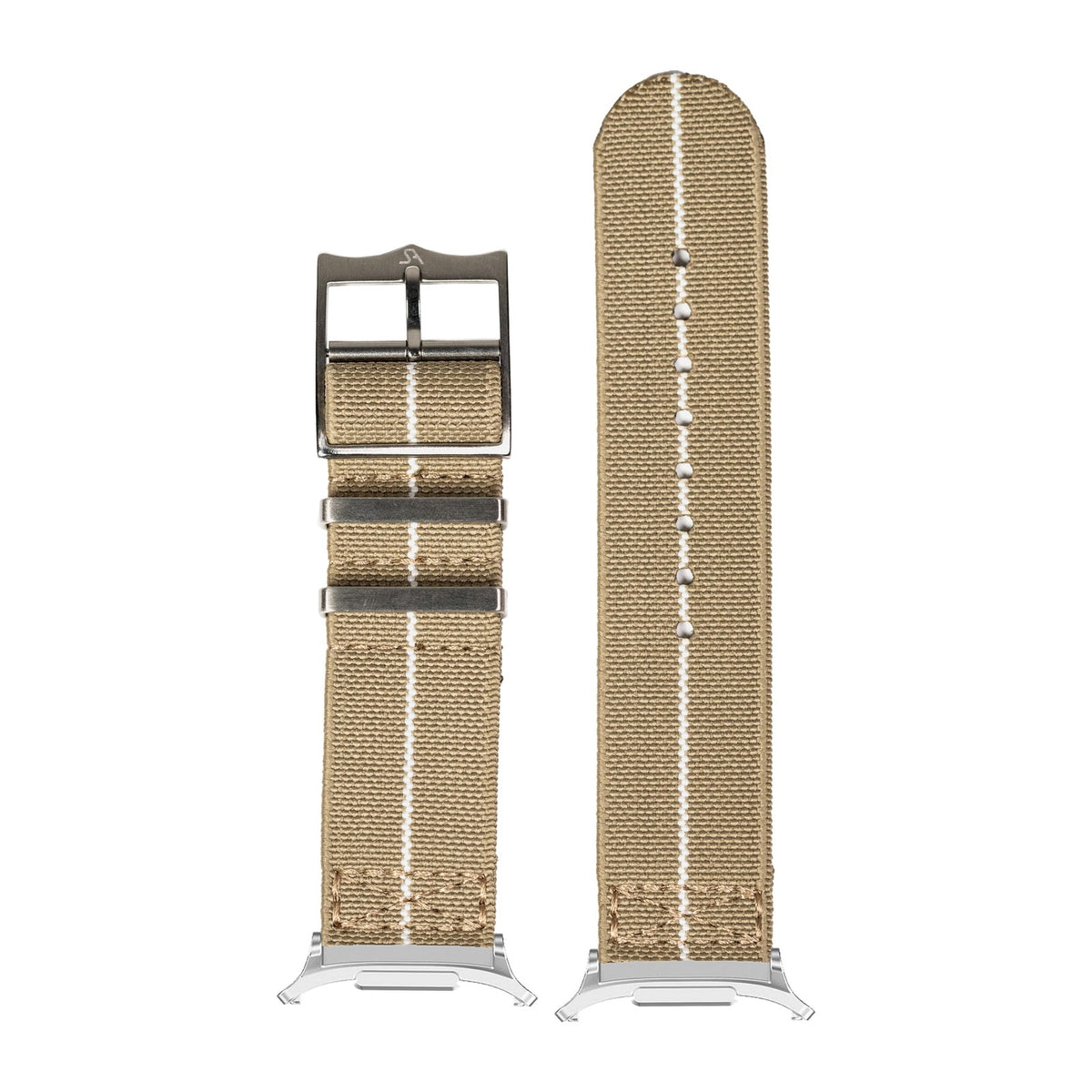 ElastoFlex - Desert Sand/White Silver with Strap Adapter for Galaxy Watch 8-9/Ultra