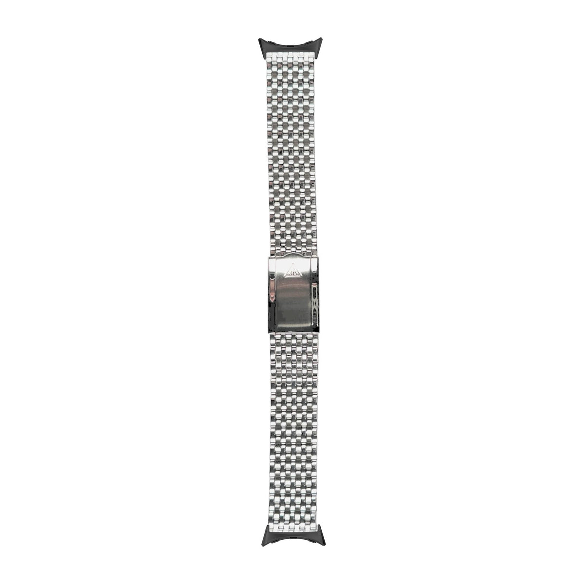 9-Row Beads of Rice Stainless Steel Watch Bracelet Black with Google Pixel Spring Bar Adapters - Wear Any 20mm Strap! for Pixel Watch 3-5 45mm