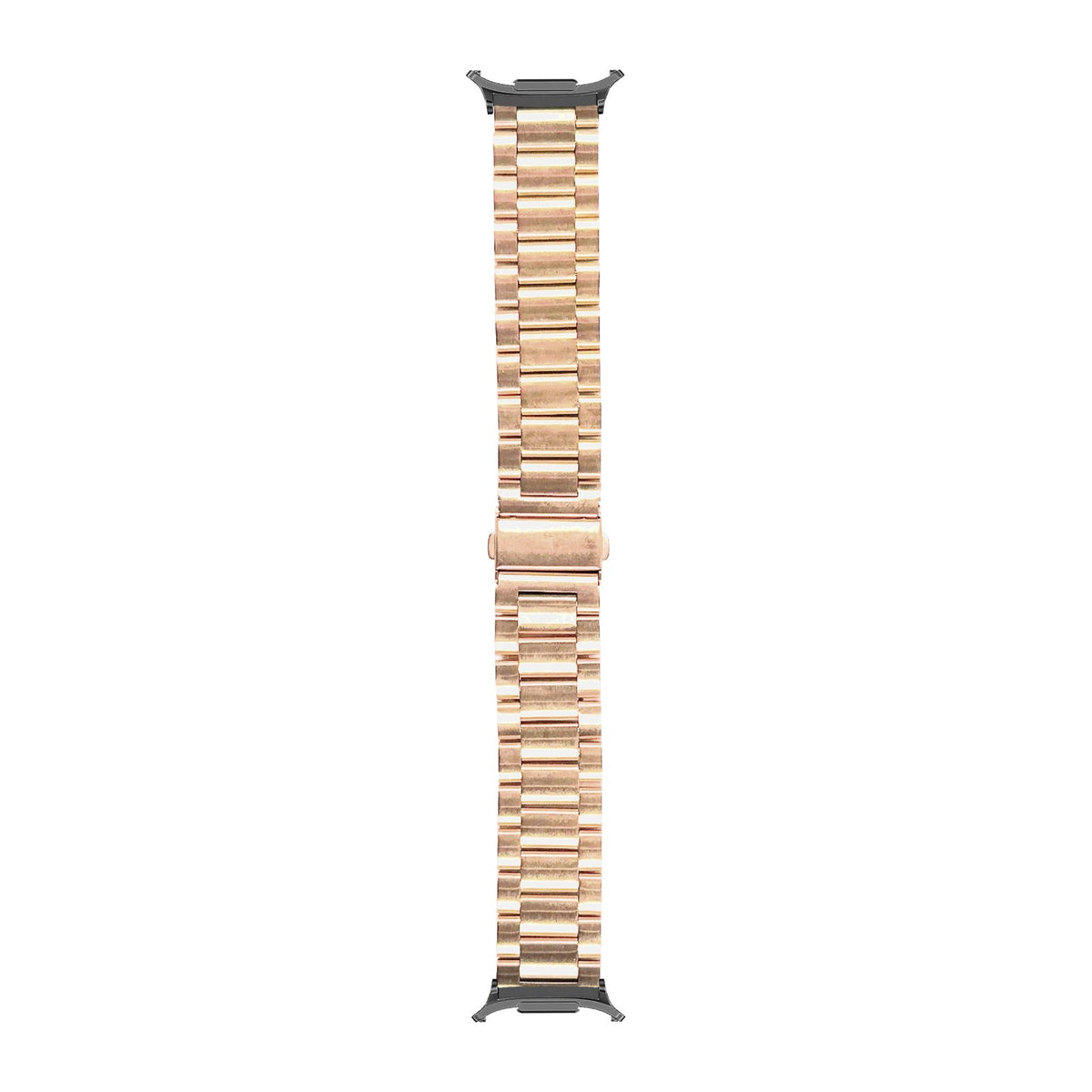 Steel Bracelet Grey with Deployant Clasp - Rose Gold with Strap Adapter for Galaxy Watch 8-9/Ultra