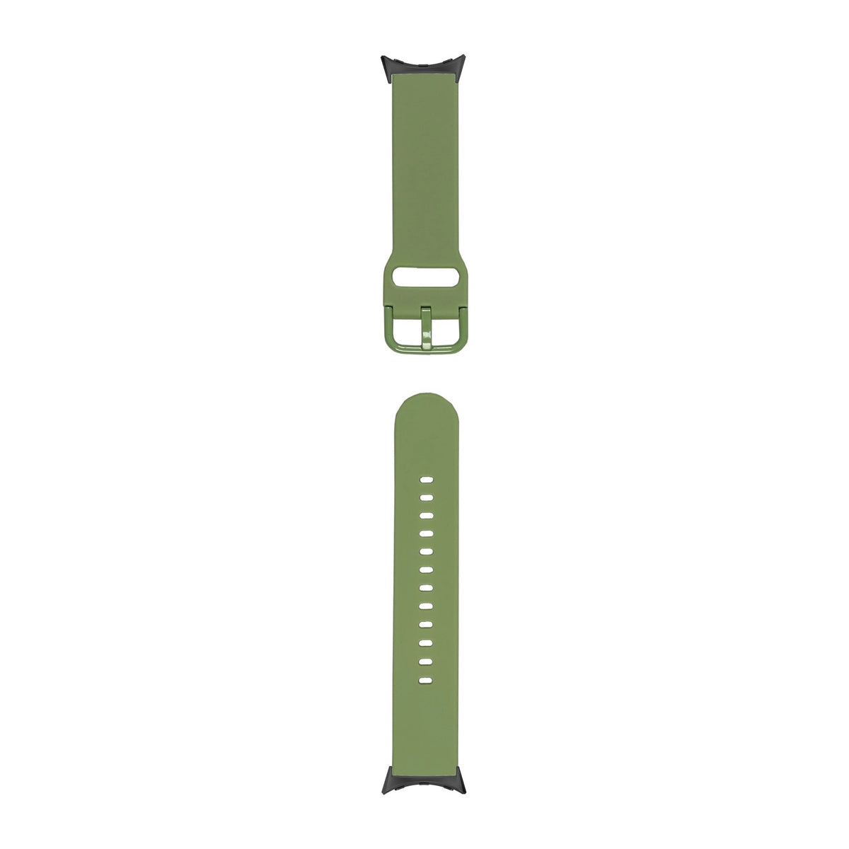 Flexi Silicone 6 Pastel Green Black with Google Pixel Spring Bar Adapters - Wear Any 20mm Strap! for Pixel Watch 1-5 41mm
