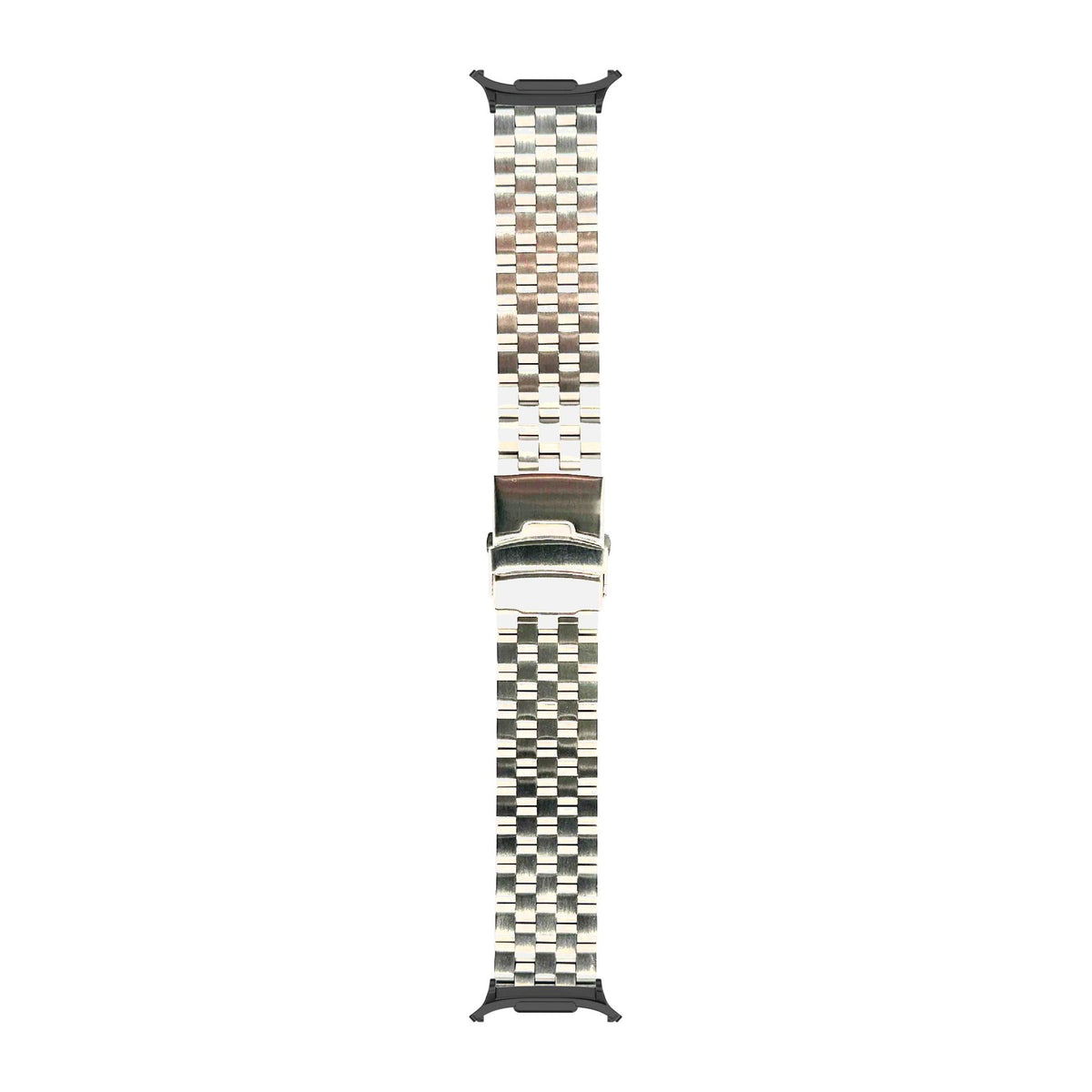 Engineer Bracelet - Folding Deployant Clasp - Silver Black with Strap Adapter for Galaxy Watch 8-9/Ultra