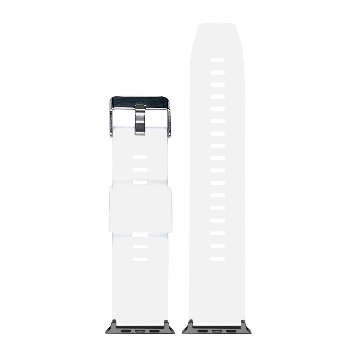Flexi Silicone 2 White Black with Connecters - Spring Bar Type for Apple Watch