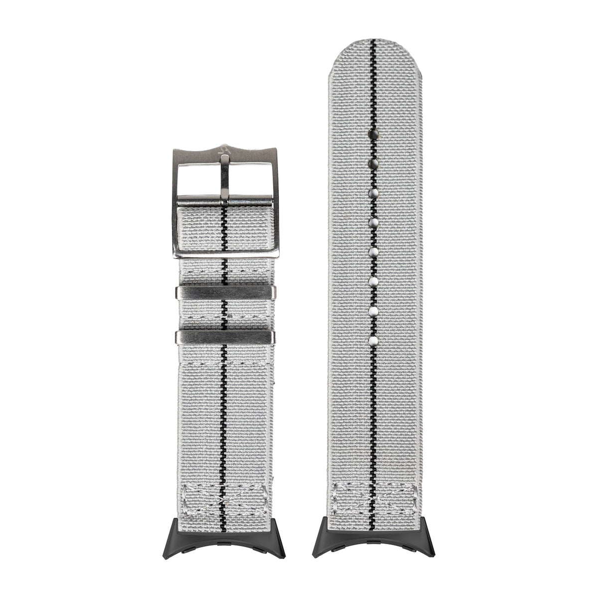 ElastoFlex - Grey/Black with Google Pixel Spring Bar Adapters - Wear Any 20mm Strap! for Pixel Watch 1-5 41mm