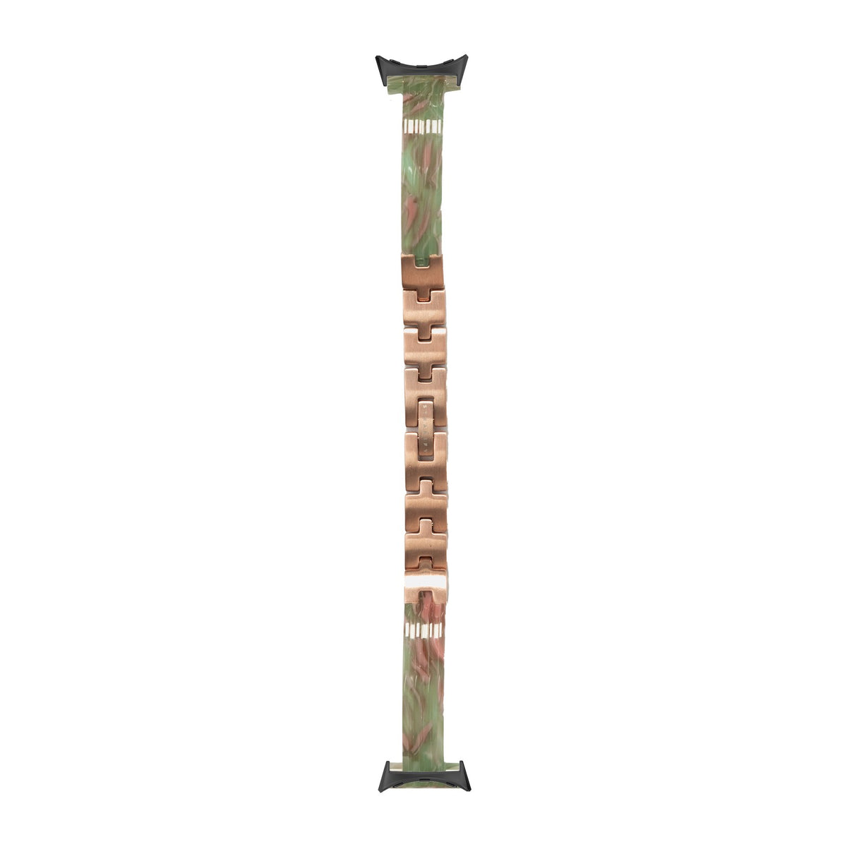 Acetate Bangle - Jade Pearl / Rose Gold Black with Google Pixel Spring Bar Adapters - Wear Any 20mm Strap! for Pixel Watch 1-5 41mm