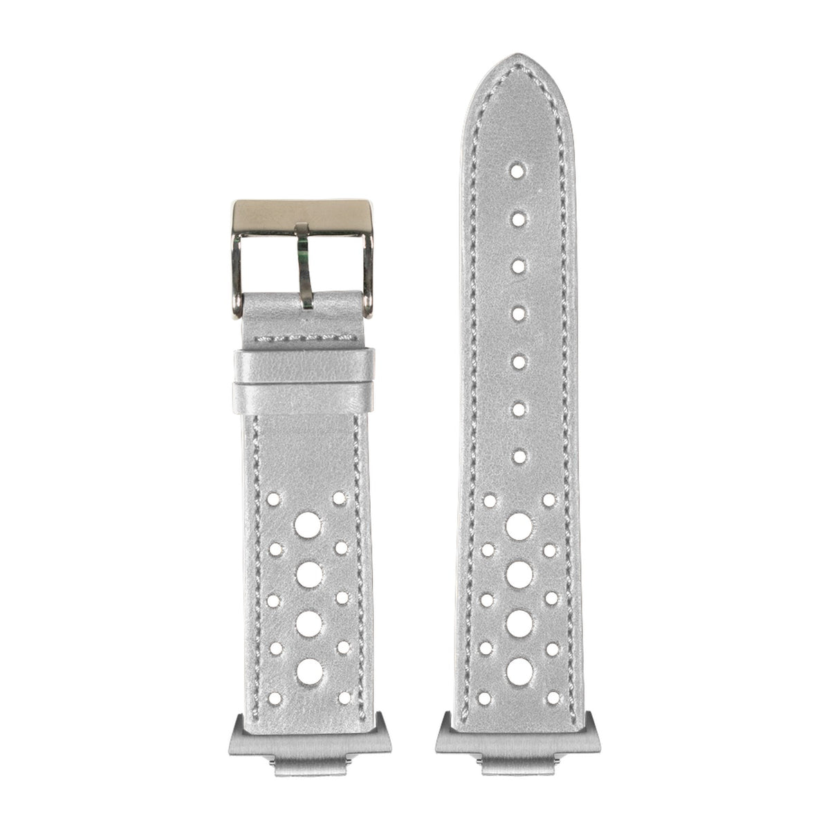 Leather - Daytona - Grey Silver with Strap Adapter for Tissot PRX 40