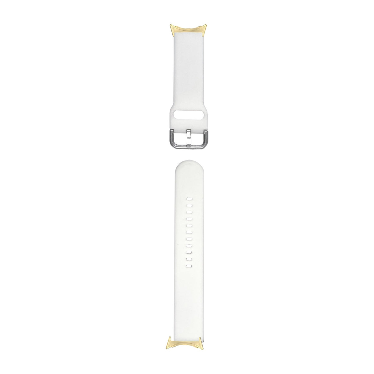 Flexi Silicone 6 White Gold with Google Pixel Spring Bar Adapters - Wear Any 20mm Strap! for Pixel Watch 1-5 41mm