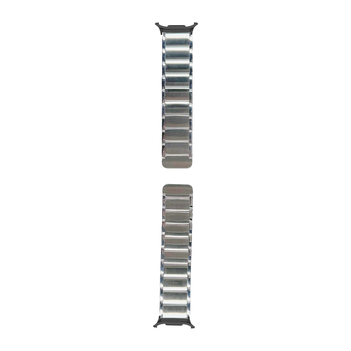 Magnetic Steel Bracelet Silver Black with Strap Adapter for Galaxy Watch 8-9/Ultra