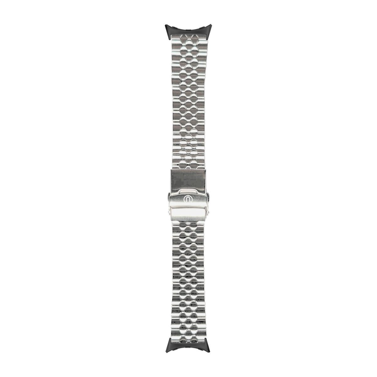 Straight End Snakeskin Bracelet (18/20/22mm) Black with Google Pixel Spring Bar Adapters - Wear Any 20mm Strap! for Pixel Watch 3-5 45mm