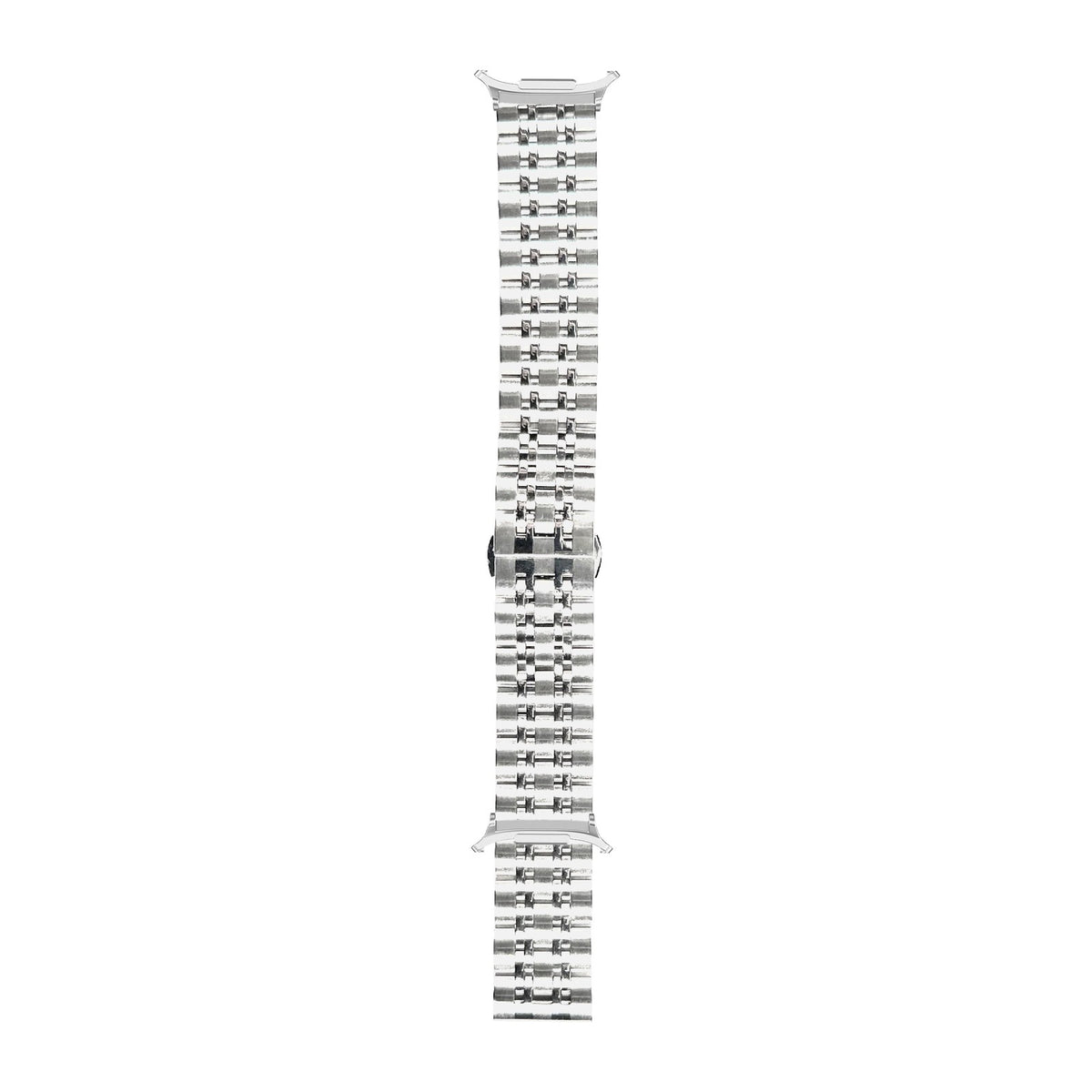 Steel Bracelet (Silver) - Deployment Clasp 2 Silver with Strap Adapter for Galaxy Watch 8-9/Ultra