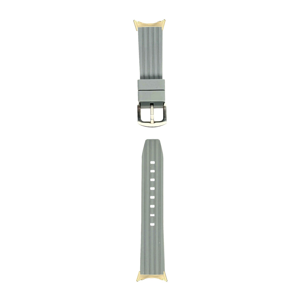 Flexi Silicone 4 Grey Gold with Google Pixel Spring Bar Adapters - Wear Any 20mm Strap! for Pixel Watch 1-5 41mm