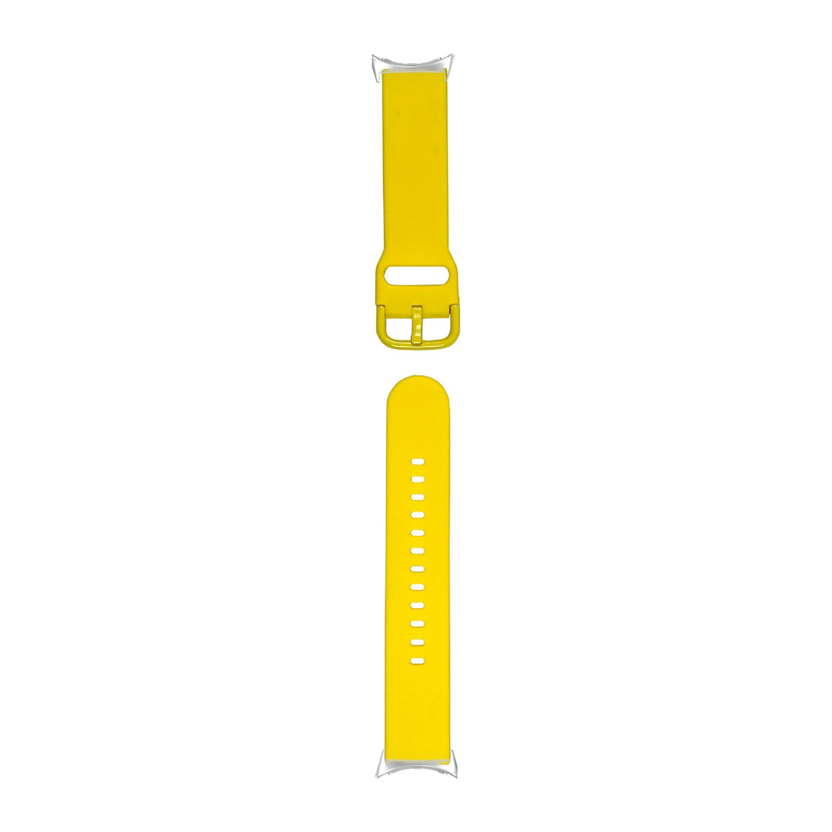 Flexi Silicone 6 Yellow Silver with Google Pixel Spring Bar Adapters - Wear Any 20mm Strap! for Pixel Watch 1-5 41mm