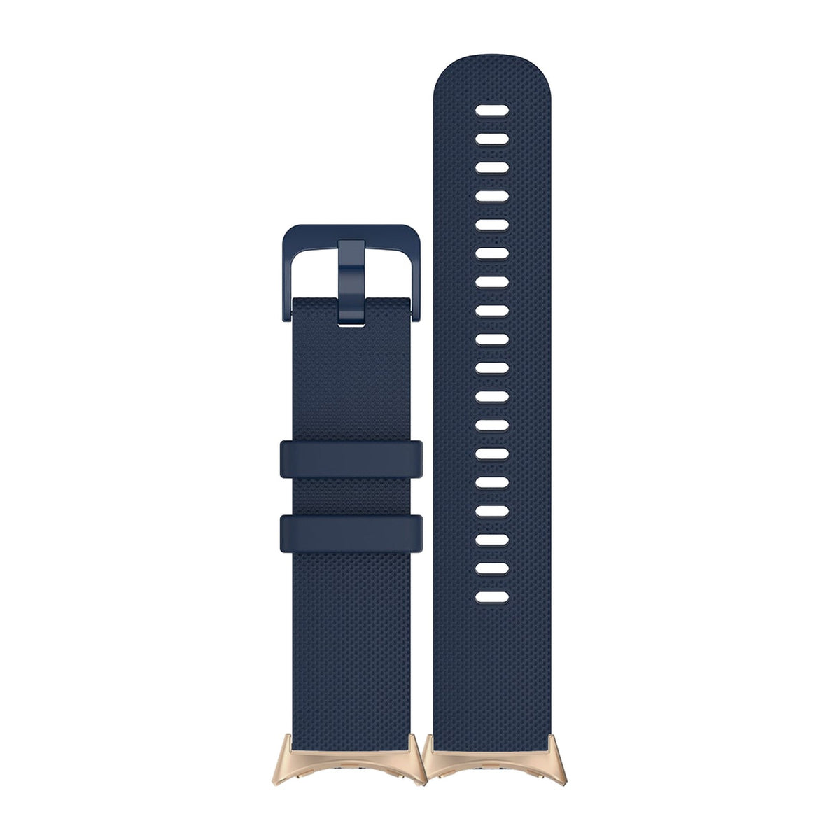Classic Silicone Navy Blue Matching Rose Gold with Google Pixel Spring Bar Adapters - Wear Any 20mm Strap! for Pixel Watch 3-5 45mm