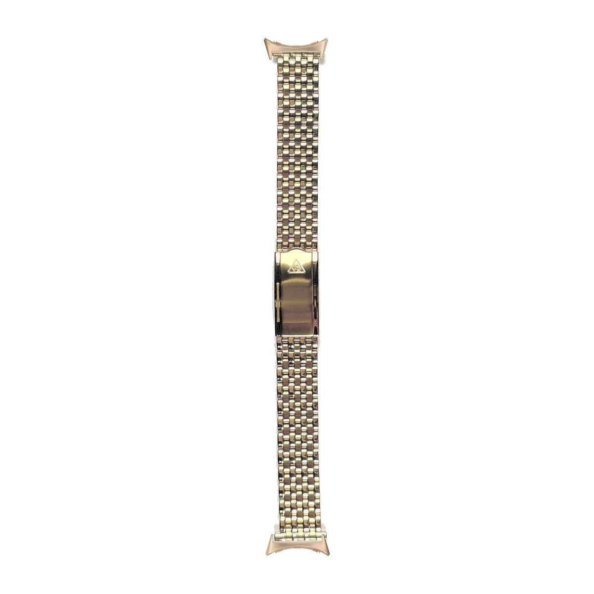 Gold Plated Forstner 7-Row Beads of Rice Watch Bracelet Rose Gold with Google Pixel Spring Bar Adapters - Wear Any 20mm Strap! for Pixel Watch 1-5 41mm