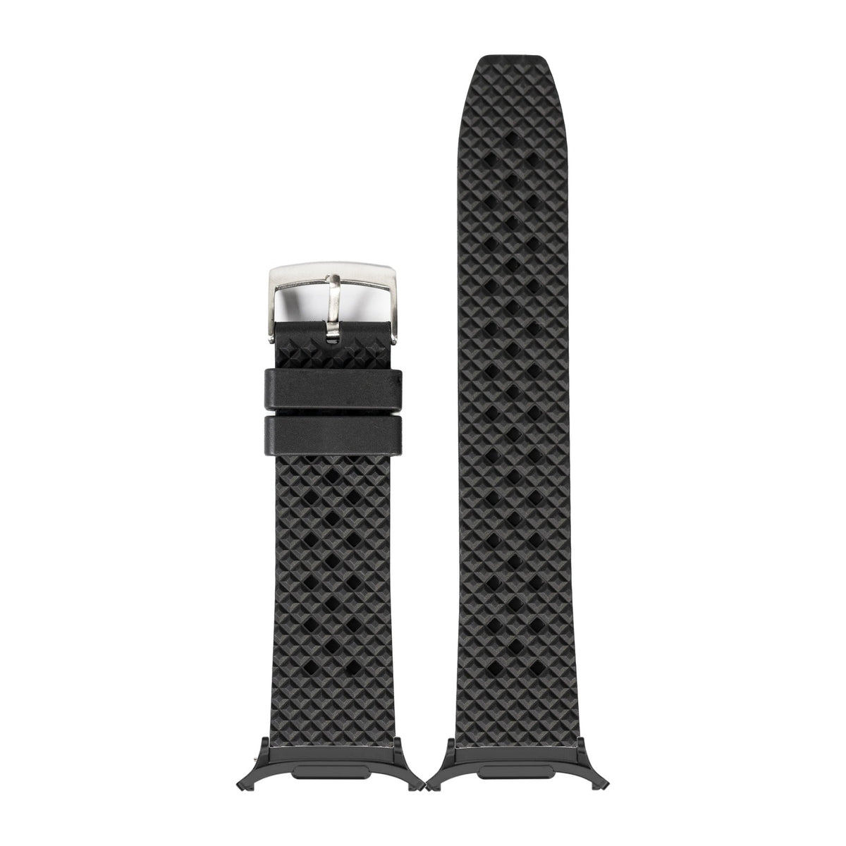 King Honeycomb FKM Rubber - Black for the Galaxy Watch 8, 9 and Ultra with adapter fitted