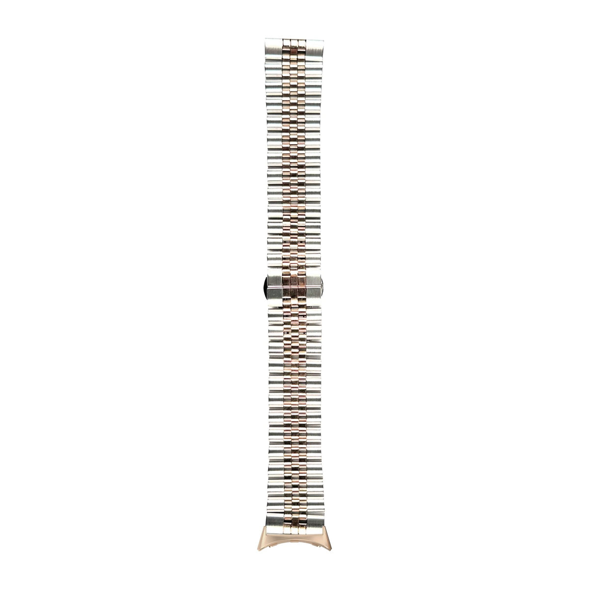 Jubilee Bracelet - Silver/Rose Gold Rose Gold with Google Pixel Spring Bar Adapters - Wear Any 20mm Strap! for Pixel Watch 1-5 41mm