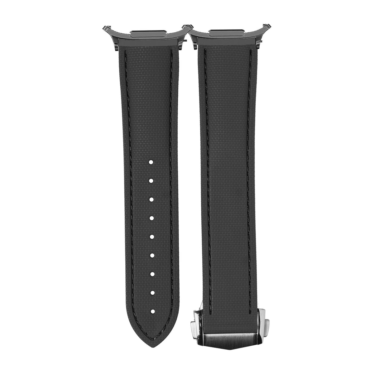Textured FKM Rubber Black Grey with Strap Adapter for Galaxy Watch 8-9/Ultra