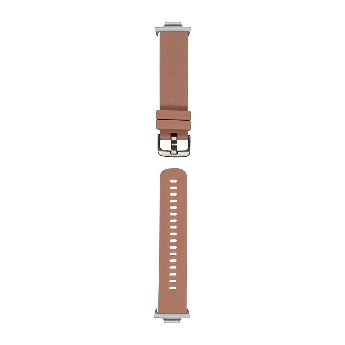 Original Silicone Small/Medium Pink Silver with Strap Adapter for Tissot PRX 40