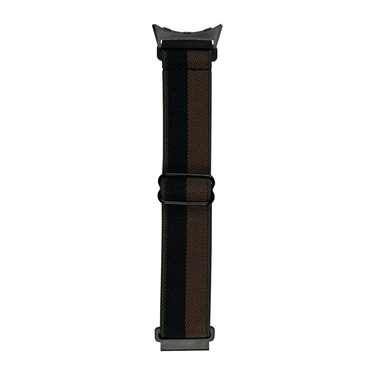 Weaved Elastic Loop Two Tone Brown / Black with Google Pixel Spring Bar Adapters - Wear Any 20mm Strap! for Pixel Watch 1-5 41mm