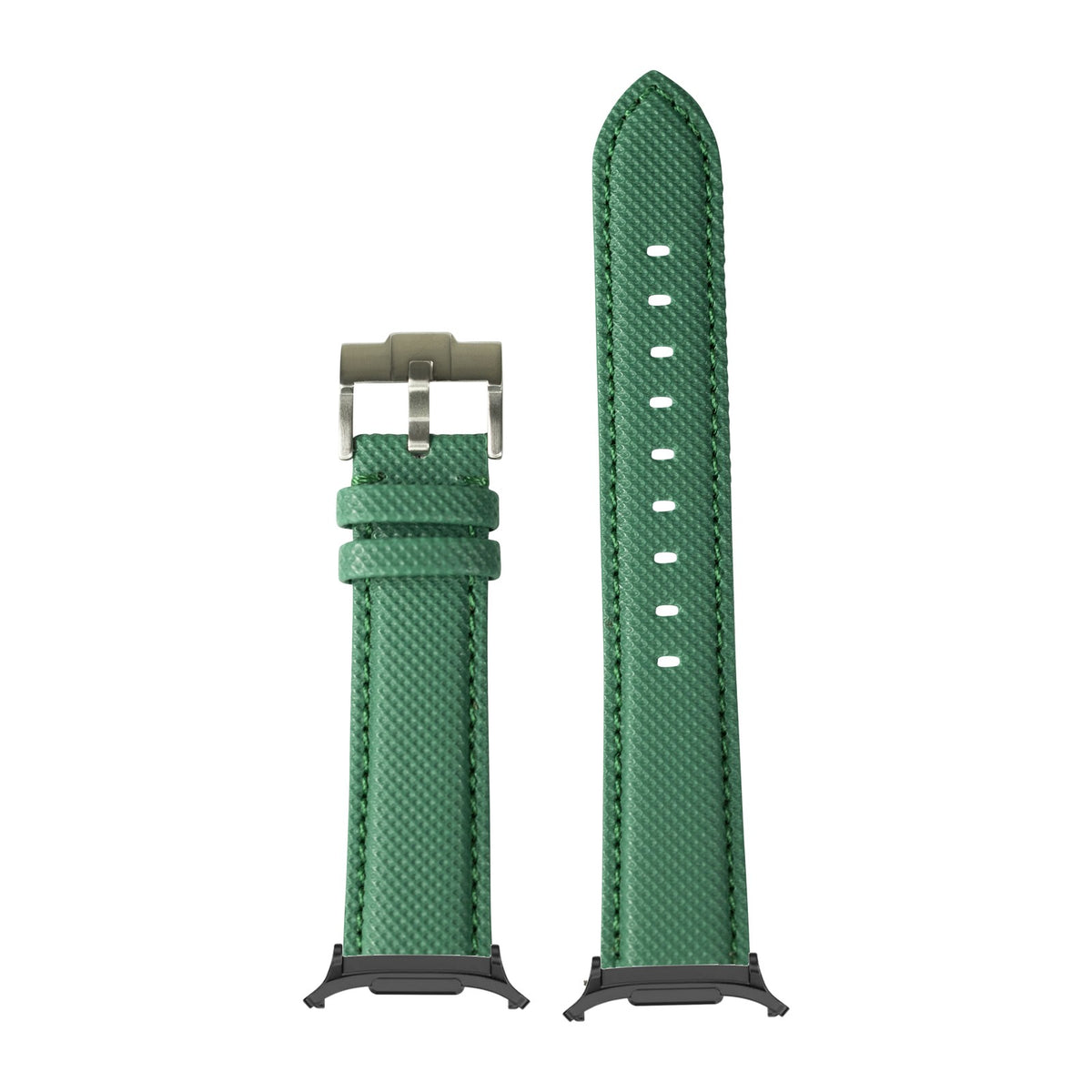 Sailcloth - Emerald Green for the Galaxy Watch 8, 9 and Ultra with adapter fitted