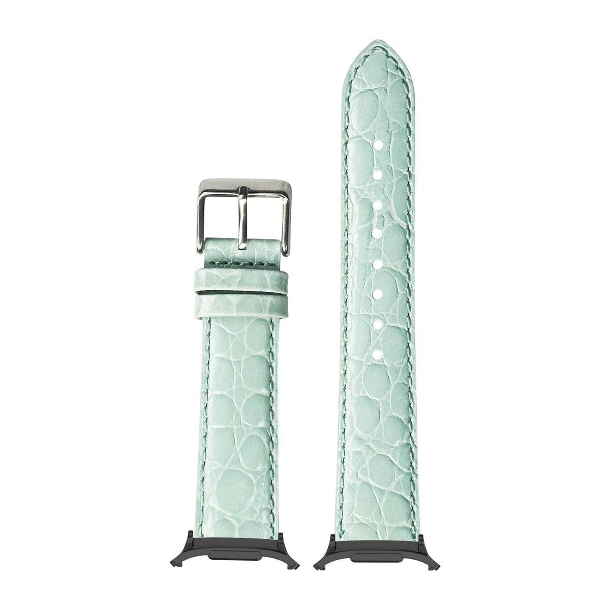 Alligator Leather - Light Tiffany Blue for the Galaxy Watch 8, 9 and Ultra with adapter fitted