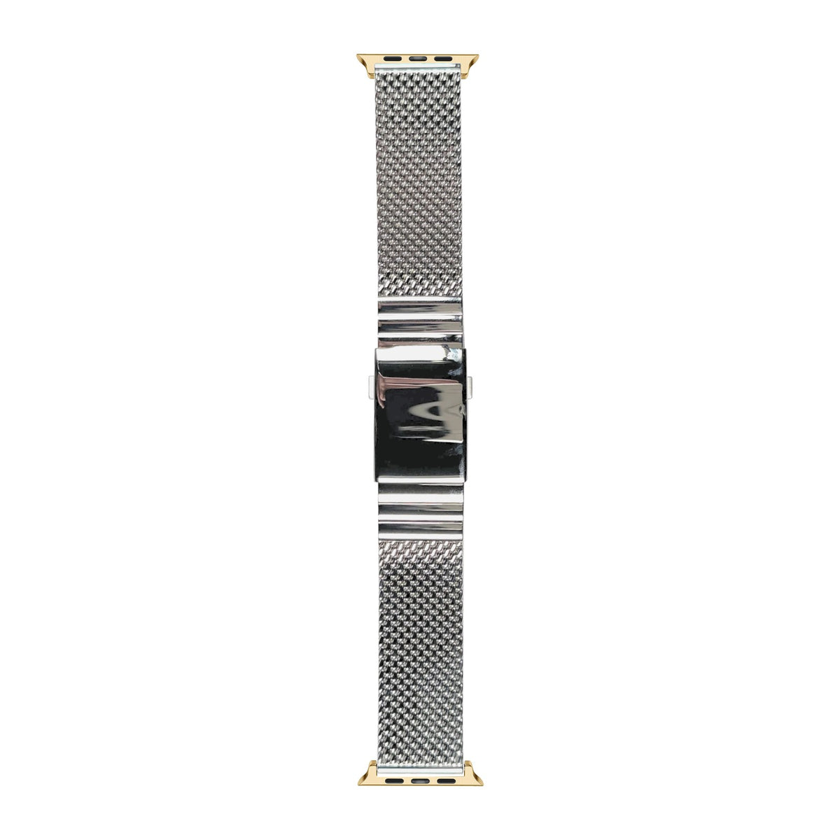 Milanese Link Gold with Button Clasp 2792 - Silver with Connecters - Spring Bar Type for Apple Watch