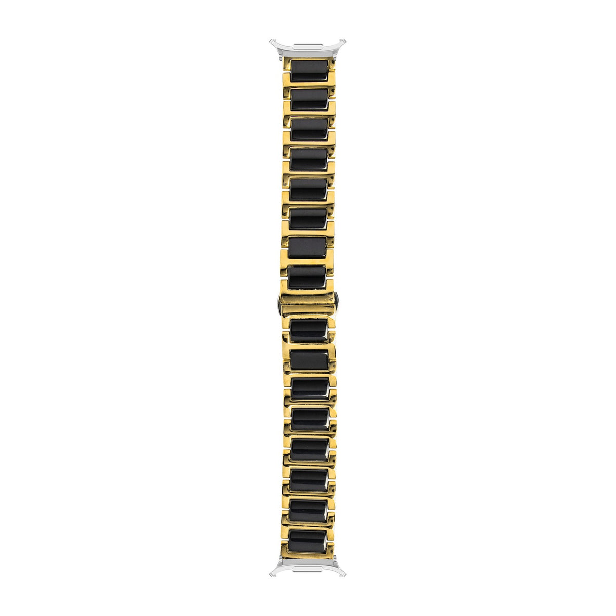 Ceramic Bracelet - Gold / Black Silver with Strap Adapter for Galaxy Watch 8-9/Ultra