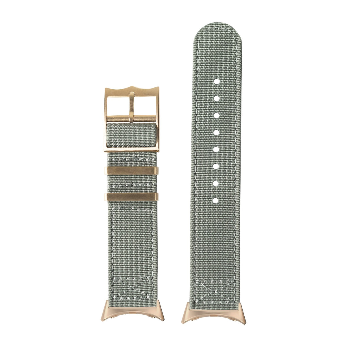 Alpha Militex - Grey Rose Gold Rose Gold with Google Pixel Spring Bar Adapters - Wear Any 20mm Strap! for Pixel Watch 3-5 45mm