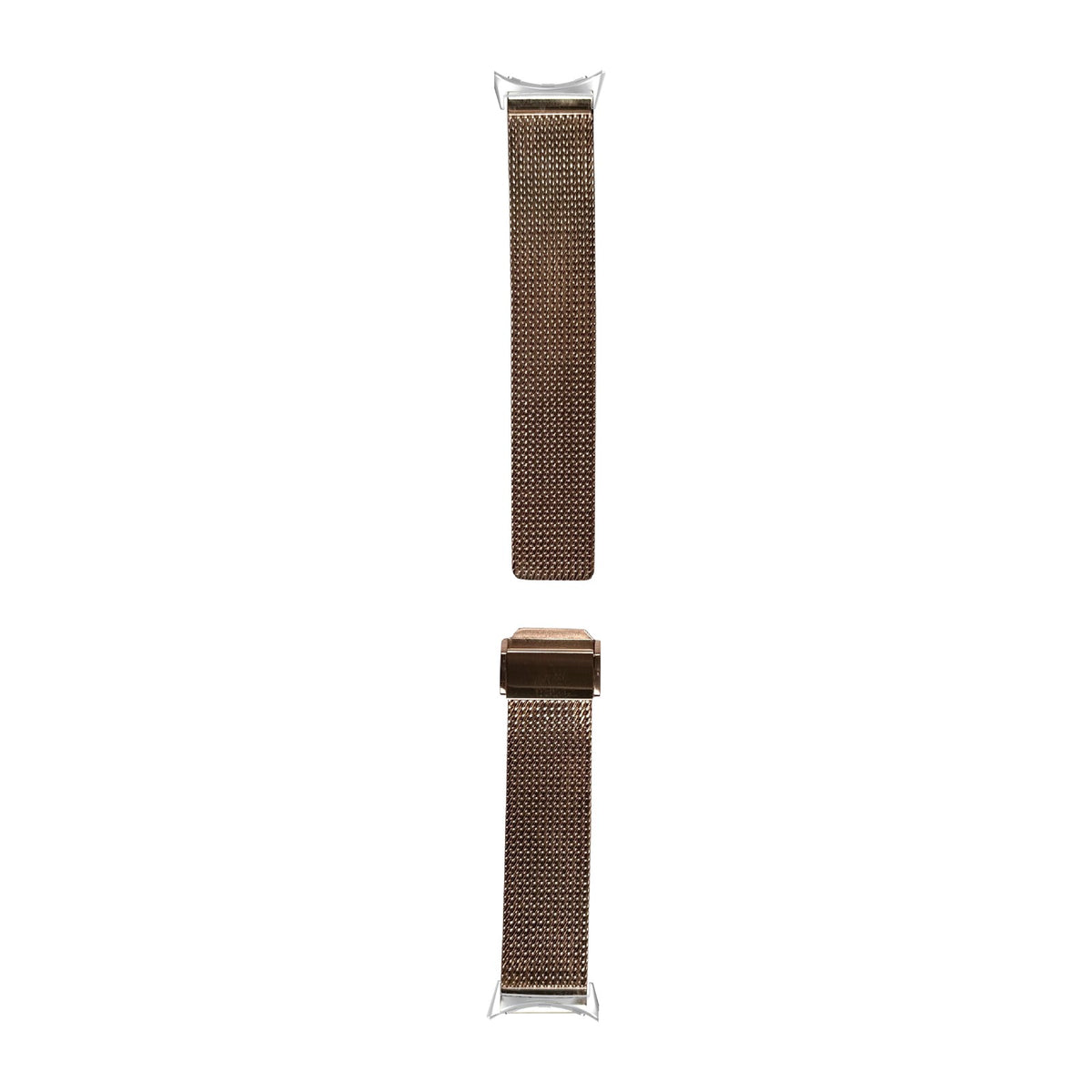 Infinite Mesh Rose Gold Silver with Google Pixel Spring Bar Adapters - Wear Any 20mm Strap! for Pixel Watch 3-5 45mm