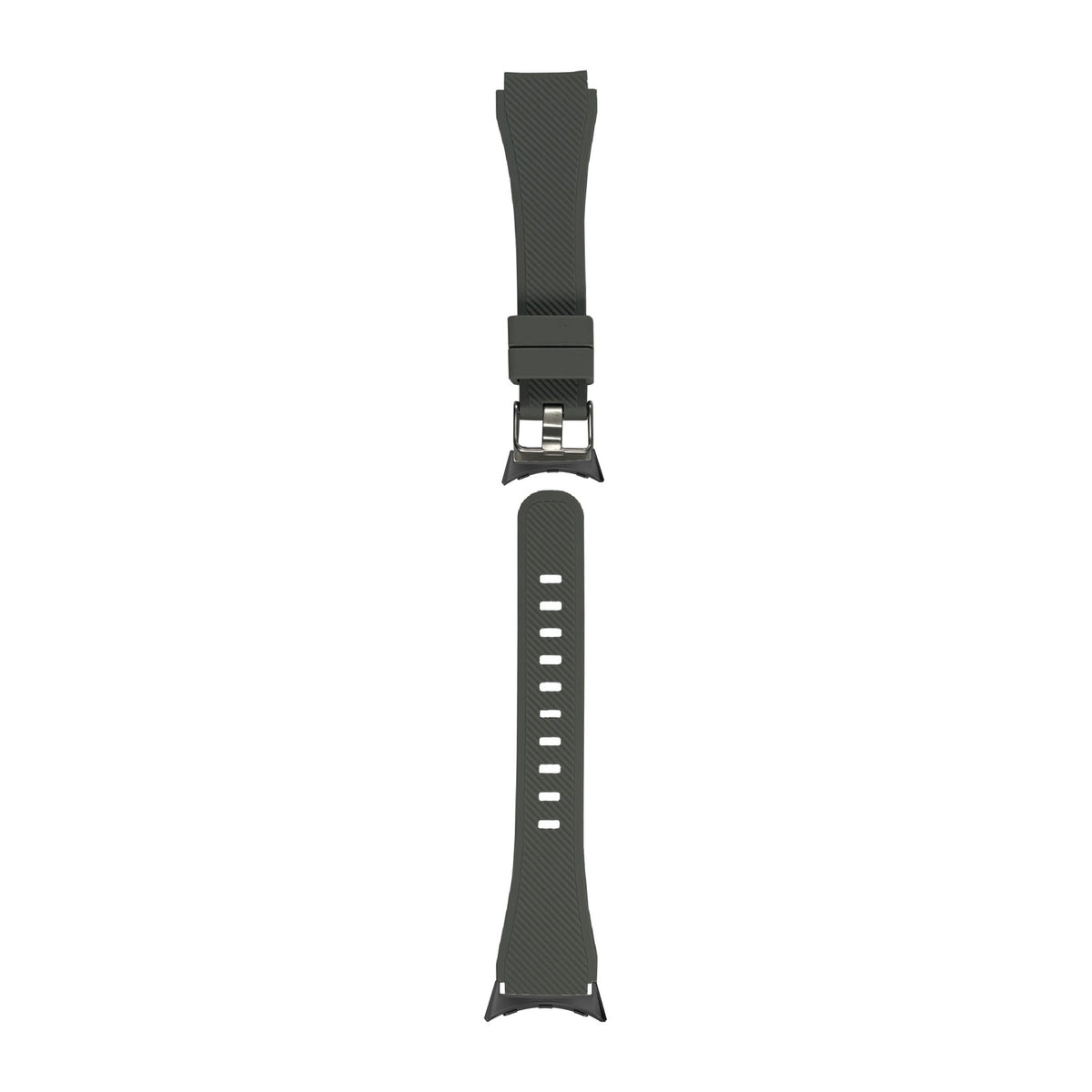Flexi Silicone Grey Black with Google Pixel Spring Bar Adapters - Wear Any 20mm Strap! for Pixel Watch 1-5 41mm