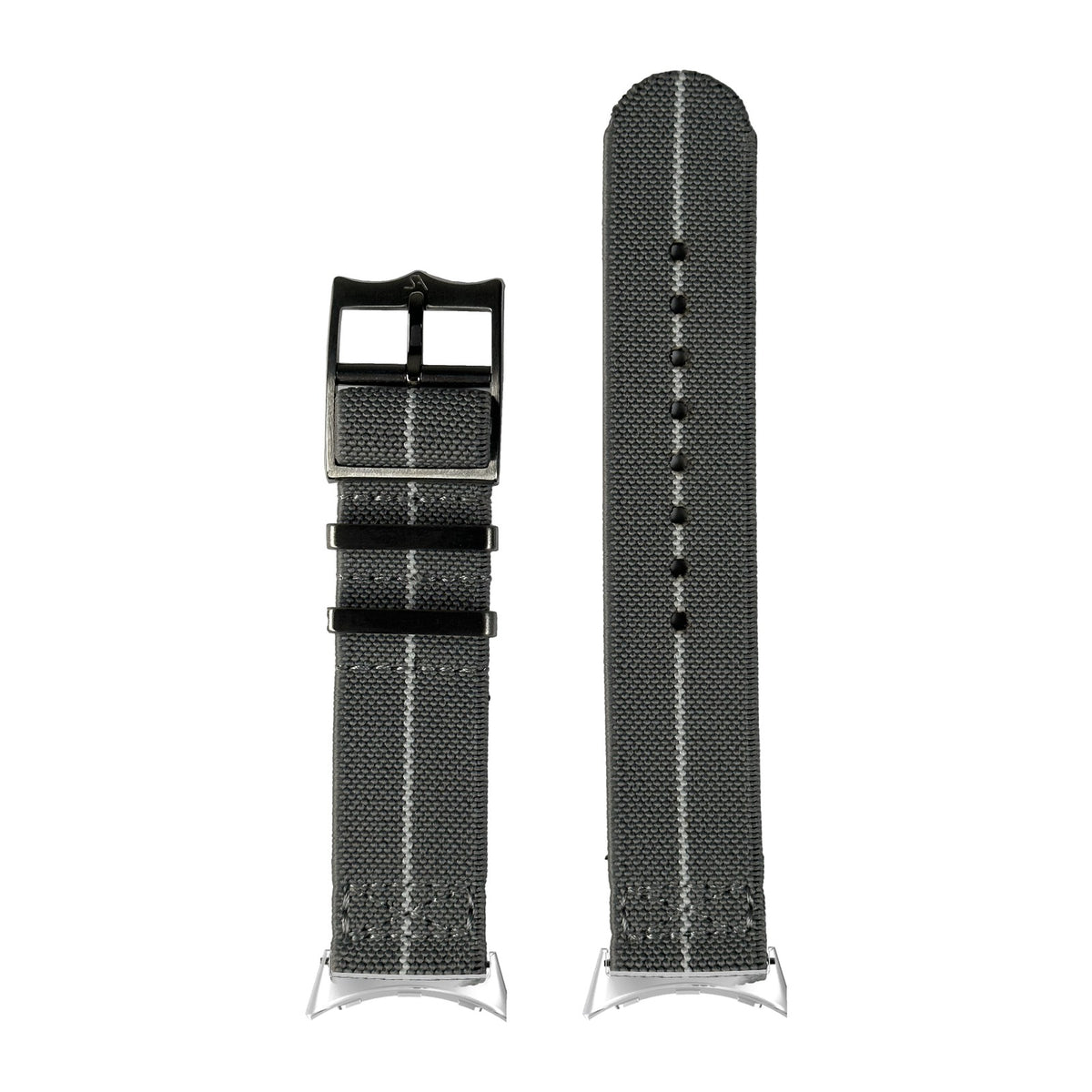 ElastoFlex - Grey/White Silver with Google Pixel Spring Bar Adapters - Wear Any 20mm Strap! for Pixel Watch 3-5 45mm